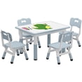 thumbnail image 1 of Kids Table and 4 Chairs Set, Height Adjustable Toddler Table and Chairs Set for Ages 2-10, Graffiti Desktop, Non-Slip Legs, Children Table for Daycare Home, 1 of 9