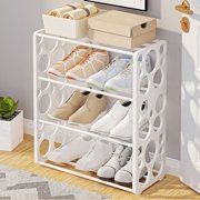 MTBLYS Shoe Rack Organizer 4 Tiers Metal Shelves Stainless Steel 20.31X17.91X7.87 Inch Entryway Closet Bedroom Dorm Room