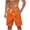 Orange, variant on Mens Shorts Elastic Waist with Pockets Casual Print Beach Pants, Fashion Lightweight Polyester for Spring Summer Outdoor & Daily Wear