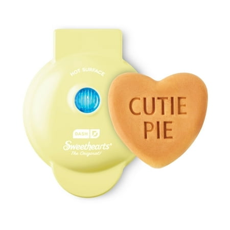 Dash Mini Heart Waffle Maker - 4"" Heart-Shaped Waffles Nonstick Yellow Perfect For Kids & Families Valentines Day - Cutie Pie