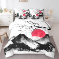 thumbnail image 1 of YST Japanese Style Comforter Set Twin 7 Piece,Ink Painting Mount Fuji Bedding Set With Sheet Set,Mountain Cherry Branches Red Sun Bed In A Bag With Throw Pillow Covers,Reversible, 1 of 5
