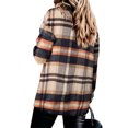thumbnail image 2 of Women's Oversized Plaid Button Down Shirt Shacket Jacket Long Sleeve Casual Fall Outwear with Pockets, 2 of 5