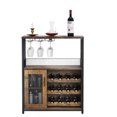 thumbnail image 1 of Wine Bar Rack Cabinet with Detachable Wine Rack and Storage, Coffee Bar with Glass Holder, Small Sideboard and Buffet Cabinet with Door, for Kitchen, Living Room, 1 of 7