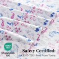 thumbnail image 3 of King Size Bed Sheets Piece Floral Pattern Sheets King Deep Pocket Sheet Grey Lotus, 3 of 7