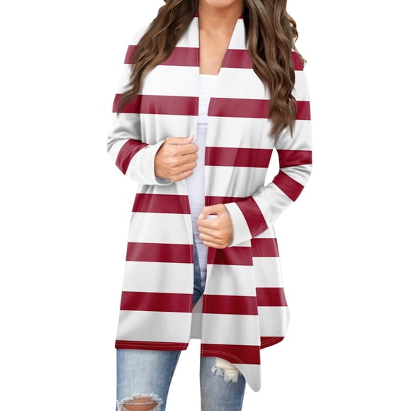 Kogui Womens Cardigans V Neck Women's Knit Cardigan Sweaters Casual Long Sleeve Open Front Button Down Trendy Jackets Outerwear (Watermelon Red,S)