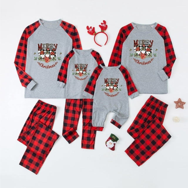 MASRIN Matching Pjs For Family Christmas Pajamas for Family Pjs Matching Set Family Christmas Pajamas Soft Xmas Pajamas Matching Sets Top Pants Christmas Hat Pjs