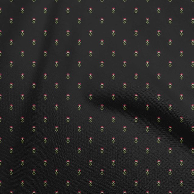 oneOone Rayon Black Fabric Asian Block Fabric For Sewing Printed Craft Fabric By The Yard 56 Inch Wide
