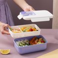 thumbnail image 2 of Lunch Box School Portable Compartments Microwave Sealing Storage Food Package Reusable Divided Container with Spoon Leak-proof Locking Organizer Pink, 2 of 9