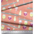 thumbnail image 3 of Soimoi Poly Georgette Fabric Wine Glass Bar Print Fabric by the Yard 52 Inch Wide, 3 of 3