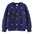 thumbnail image 2 of Zwiiyzr Boys and Girls Sweaters Kids Open Front Button Down Long Sleeve Knit Cardigans Sweater Cardigan Jacket 2-8Y Dark Blue, 2 of 5