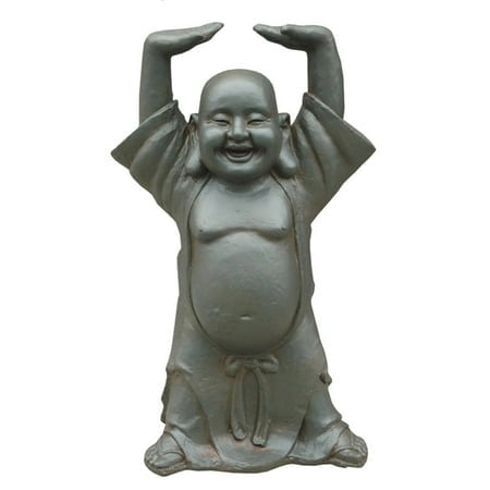 Hi-Line Gift Ltd Fibre d'Argile Buddha avec Statue Mains Levées