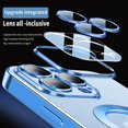 thumbnail image 3 of Fashion Transparent Phone Case For iPhone 15 14 13 Pro Max Plating Soft Silicone Cover, 3 of 5