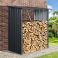 thumbnail image 2 of Outdoor Steel Firewood Rack and Metal Storage Shed,Two-In-One,3*5 FT, 2 of 9