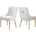 thumbnail image 1 of Pemberly Row Chaise de Salle à Manger Moderne en Velours Crème, Fini (Ensemble de 2), 1 of 7