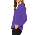 thumbnail image 4 of INSPIRE CHIC Women's Stand Collar Pleated Button Keyhole Button Blouse, 4 of 5