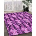 thumbnail image 3 of Ahgly Company Tapis Rond Lavable en Machine Intérieur Transitionnel Magenta Foncé Violet, 3 Pieds Rond, 3 of 7