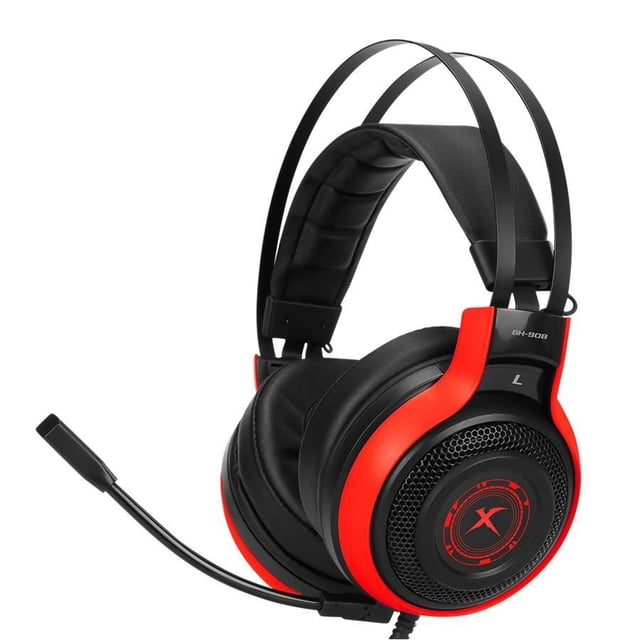 Xtrike Me GH-908 - Casque de Jeu Surround 7.1, Filaire avec Microphone, Rouge