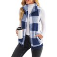 thumbnail image 5 of LUXUR Gilet à Carreaux pour Femmes Tenue de Travail Décontractée Bleu TG, 5 of 5