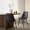 thumbnail image 2 of Bouclair Black Faux Leather and Metal Dining Chair, 2 of 10