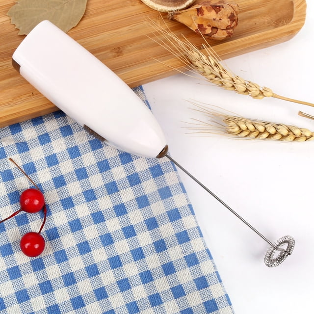 Electric Coffee Whisk Handheld Stainless Steel Foam Maker Milk Foamer Egg Mixer For Kitchen CookingWhite