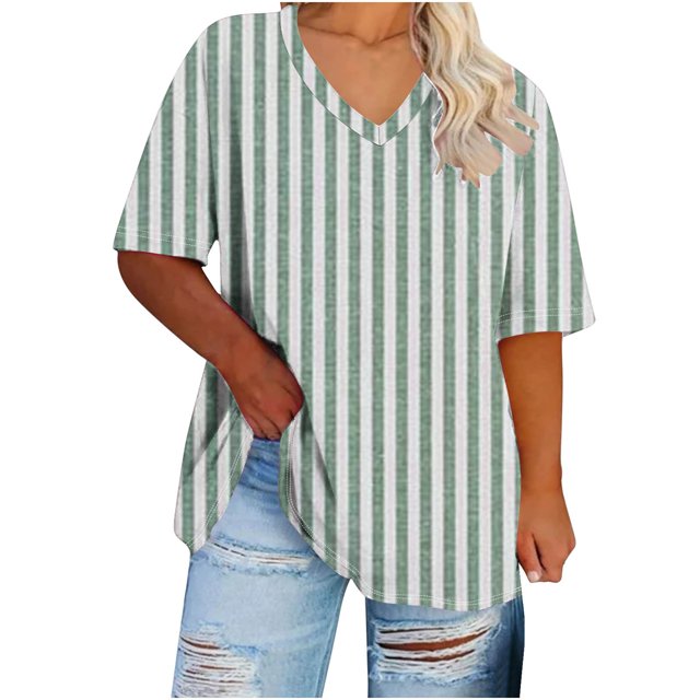 Birdeem Blouses pour Femmes T-Shirt d'Été Imprimé à Manches Courtes Col en V Surdimensionné pour Femmes