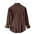 thumbnail image 4 of RXIRUCGD Chemise Décontractée pour Homme à Manches Longues avec Boutons, Poche et Col Rabattable, Café, Taille : 3TG, 4 of 4