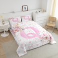 thumbnail image 4 of Erosebridal Ensembles de Literie Lettre Initiale Q Florale Simple avec Couette, Insert de Couette Monogrammé, Déco d'Anniversaire, Réversible, 4 of 8