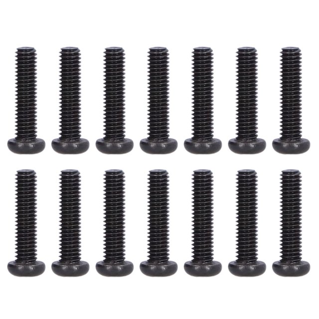 Steel Pan Head Machine Screw 50pcs DIN 7985 Steel Pan Head Machine Screw Fully Threaded Black Zinc Plated Fastener