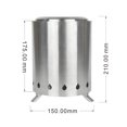 thumbnail image 4 of Poêle à Bois de Camping en Acier Inoxydable Extérieur Sans Fumée Foyer Petit, 4 of 8