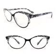 thumbnail image 1 of Lunettes de Lecture pour Femmes à Charnières à Ressort, Mode, Oeil de Chat, Noires (+2,75), 1 of 3