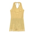 thumbnail image 4 of Ocealan Robe de Danse Latine Jazz pour Filles Enfants Costume de Danse Tango Rumba Samba Brillant Justaucorps à Franges Jaune 6, 4 of 5
