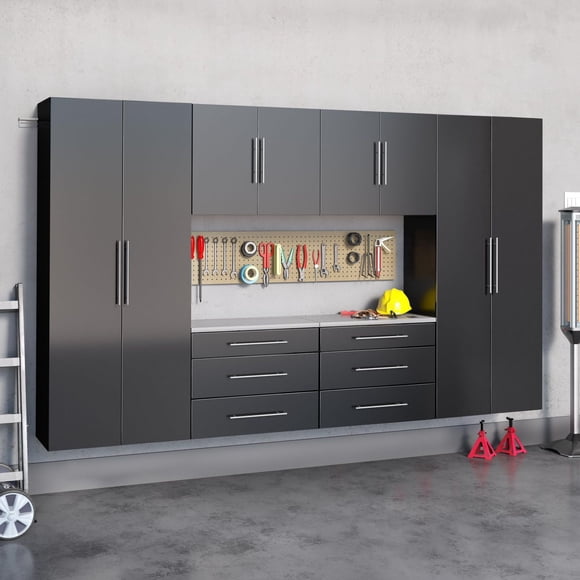 Prepac HangUps 120" Storage Cabinet Set I - 6 pc - Black