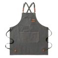 thumbnail image 1 of Work Apron Thick Sleeveless Breathable Unisex Multi-pockets Storage Cotton Cross Back Kitchen Apron for Home, 1 of 9