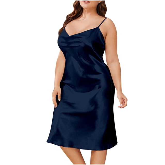 Timegard Vêtements de Nuit pour Femmes Nuisettes Sans Manches à Col Bénitier Douces à Bretelles Spaghetti Ajustables Robe de Nuit