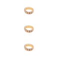 thumbnail image 2 of Maytalsory Bague en Cristal Extensible de Luxe Unique pour Déclaration d'Amour Bague Incrustée à la Mode Dorée 2 Rangées 3Ensemble, 2 of 6