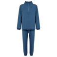 thumbnail image 1 of Kmbangi Solid Color Stand Collar Long Sleeve Tops+ Long Ankle Banded Pants, 1 of 9