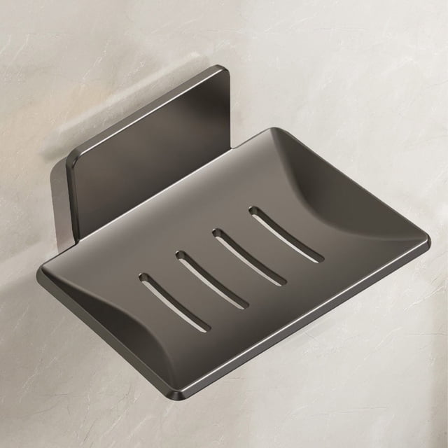 Stainless Steel Wall Mounted Soap Dish with Drainage Bathroom Kitchen Storage Rack