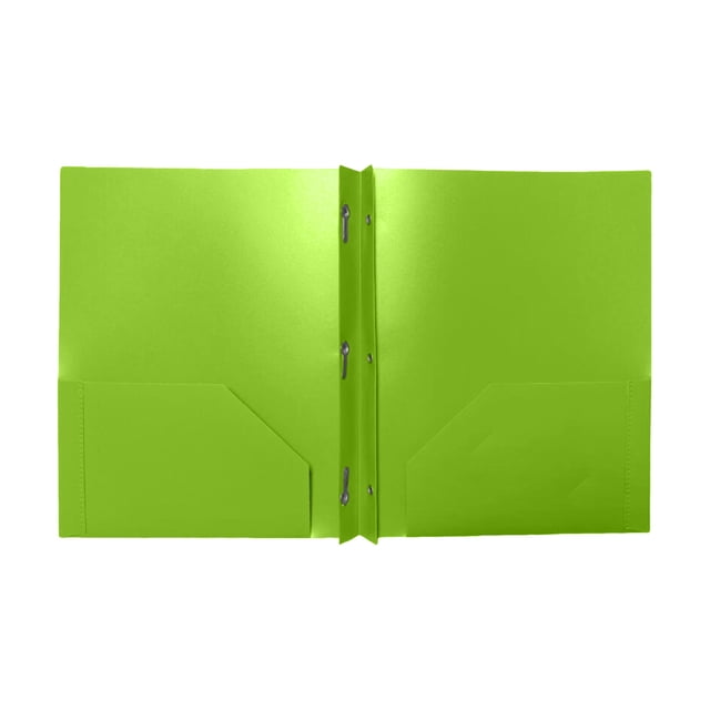 Two Pocket File Folder Three Hole Punch Prong Fasteners Colored Plastic Folders With Pockets Poly Folders For School & Durable Heavy Duty File Folders