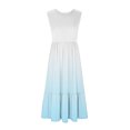 thumbnail image 3 of Dvkptbk Summer Robes Décontractées de Plage pour Femmes 2024 Mode Robe Dégradée Robe Midi Sans Manches Robe Évasée Robe Débardeur Robe d'Été Plissée Robe Débardeur avec Poches, 3 of 4