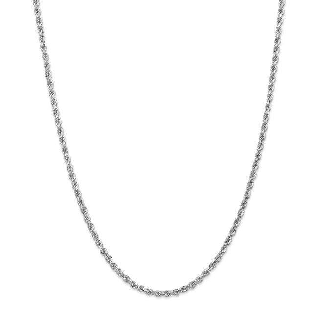 Leslie's 14K White Gold 3.00mm Diamond- cut Rope Chain (Weight: 17.68 Grams, Length: 22 Inches)