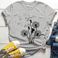 thumbnail image 2 of Fridja T-Shirt Femme Manches Courtes Grande Fleur Florale T-shirts Top, 2 of 5