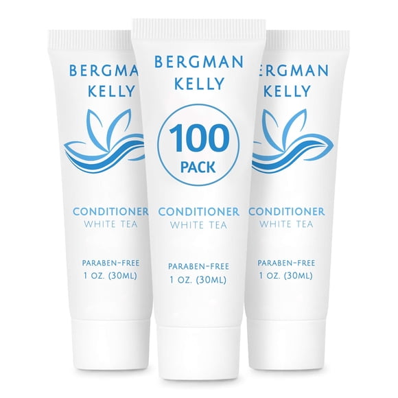 BERGMAN KELLY Hotel Conditioner (1 Fl Oz, 100 PK, White Tea), Delight Your Guests with Revitalizing and Refreshing White Tea Travel Conditioner, Quality Small Amenities