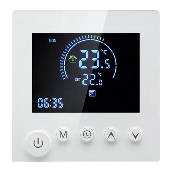 Programmable Smart Wall Thermostat NTC Sensor LCD Display Touch Button Water Heating Warm Floor Underfloor Digital Thermoregulator Temperature Controller for Home Room