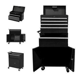 Poitrine à outils roulants avec boîte à outils amovible, 5-Drawer Boîte de rangement d'outils avec 4 Roues, résistant à la rouille & Atelier sur les services lourds pour garage