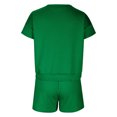 thumbnail image 4 of Mikilon Ensemble de Sport Confortable pour Femmes Couleur Unie Nouvelle Mode Décontractée Haut à Manches Longues et Shorts Ensemble Mode et Confortable Col Rond Vert L, 4 of 5