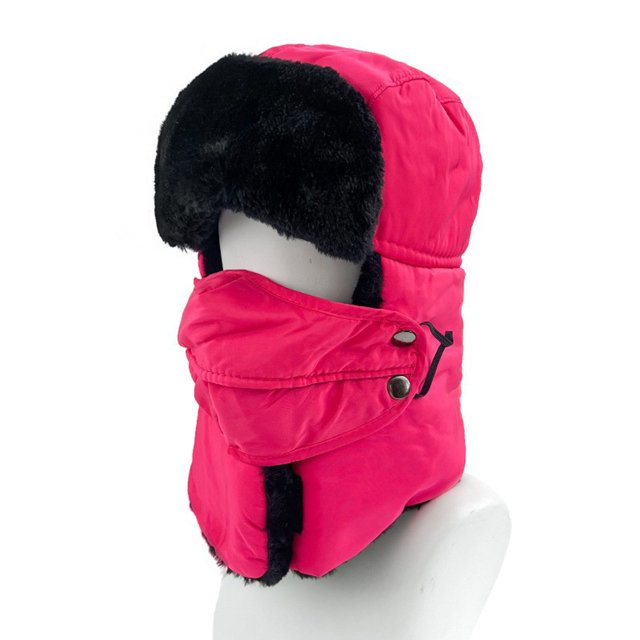 RXIRUCGD Men And Women Thunderheads Hat Thickened Ear Protection Face Protection Cap( Hot Pink )