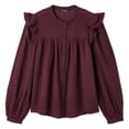 thumbnail image 1 of George Women's Ruffled Long-Sleeve Top, 1 of 6