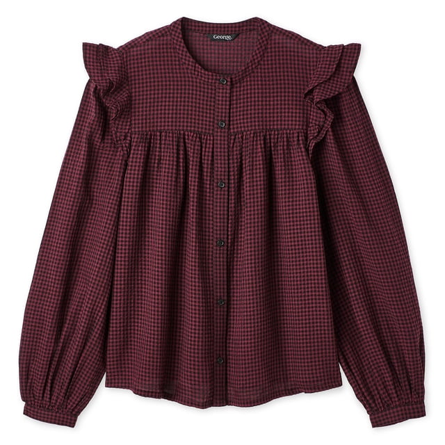 George Women's Ruffled Long-Sleeve Top