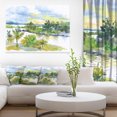 thumbnail image 1 of Autumn Forest and Lake Watercolor - Landscape Canvas Art Print, 1 of 3