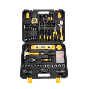 Trousse 108pcs Ensemble d'outils Matériel ménager Mains Outils Combinés Kit de réparation automatique Boîte à outils